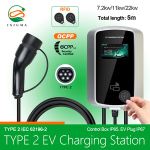 OCPP 7KW 11KW 22KW 16A 32A Tipo <span class=keywords><strong>1</strong></span> Tipo 2 GBT wallbox EV cargador - Product Image 2