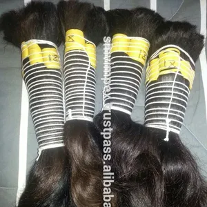 Sin productos químicos Alta calidad superior 12A Trenza de cabello a granel indio 100% Cabello trenzado indio