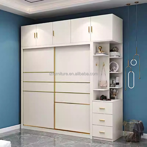 Inexpensive Studio Apartment Bedroom Furniture Complete Sets <b>with</b> Storage <b>Bed</b> Nighstands <b>Sliding</b> Wardrobe & Vanity Desk - Product Image 3
