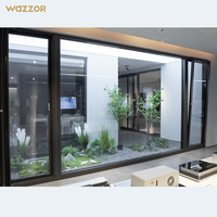 Promotion de nouveaux produits Wazzor : Fenêtres à battants en aluminium double vitrage, modernes et étanches pour villas