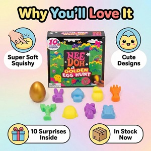 Jeu de chasse au trésor NeeDo Golden Egg le plus vendu - Jouet anti-stress en TPE/silicone pour enfants de 2 à 14 ans, idée cadeau de Pâques - Product Image 2