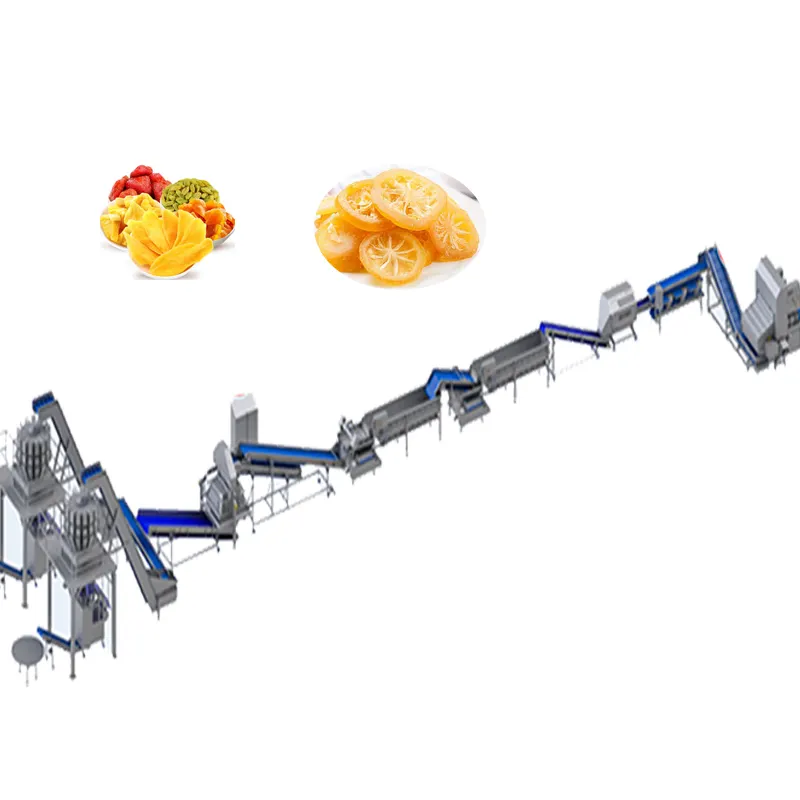 Automatic dried fruit and vegetable production line dehydrated dry fruits vegetables chips dice drying processing making machine