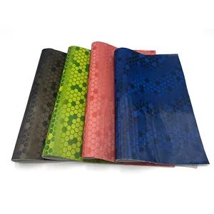 Free Sample Color Customizable Bare Eye 3d Honeycomb Pattern Microfiber TPU Leather