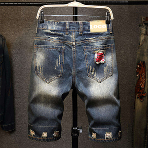 Summer New <b>Men's</b> Jeans Shorts Fashion <b>Stretch</b> <b>Men's</b> Jeans Plus Size Woven Custom Label Straight Hip Hop Denim Shorts <b>Men</b> - Product Image 6
