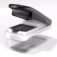 Hachoir à légumes multifonctionnel 12-en-1 portable avec lames en acier inoxydable moulées par injection, coupe-dés/râpe/trancheuse