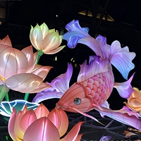 Çin Zigong Koi Lotus İpek LED Fener Su Geçirmez Dış Mekan Festivali Diwali Yeni Gelen Özel Fabrika Avlu Süsü