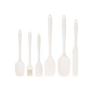 Lot de 6 spatules à crème monobloc légères pour pâtisserie et outils de cuisson avec pinceau à huile pour boulangers amateurs - Product Image 5