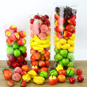 Mini <span class=keywords><strong>faux</strong></span> fruits nourriture artificielle jouet de cuisine pour Halloween noël décoration de fête à la maison avec pomme poire pêche <span class=keywords><strong>fraise</strong></span> - Product Image 2