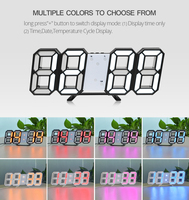 Reloj de Pared LED 3D EMAF, Reloj Despertador Digital con Temporizador, Luz Nocturna, Decoración para Almacén, Oficina, Sala de Estar, Reloj LED Digital