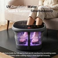 Bain de pieds chauffant pliable avec rouleaux rotatifs, seau de trempage portable pour les pieds, soin quotidien à domicile