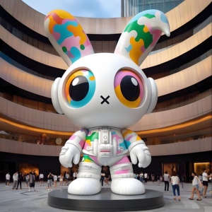 Scultura Moderna Astratta in Fibra <span class=keywords><strong>di</strong></span> Vetro su Larga Scala, Statua Personalizzata in Resina Dipinta con Paesaggio Urbano, Piazza e Parco - Product Image 5