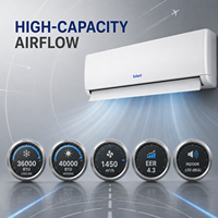 Climatiseur hybride solaire + réseau AC/DC 36000 BTU pour usage domestique, à onduleur DC, mural, refroidissement et chauffage, 80-380V AC 110-240V, SANYO R32