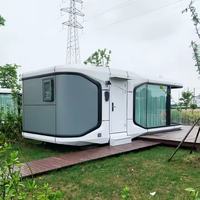 Kits de cabines entièrement transparentes - Maison conteneur à ossature métallique avec fonctionnalités intelligentes