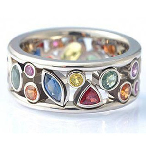 Anello con Design Geometrico Traforato, Stile Colorato per Donne - Product Image 4