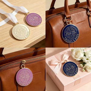 Wholesales luxury brand designer <b>charms</b> Themed Pendants Alloy Round <b>Charm</b> Necklace Gold <b>Silver</b> Purple Blue - Product Image 4