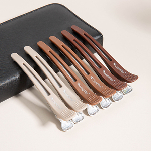 Lot <span class=keywords><strong>de</strong></span> 6 pinces à cheveux en plastique pour salon d'alligator ciseaux <span class=keywords><strong>de</strong></span> <span class=keywords><strong>coiffure</strong></span> colorés pince à bec <span class=keywords><strong>de</strong></span> canard avec logo personnalisé - Product Image 1