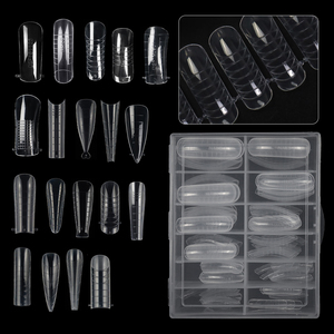 Formes d'ongles en plastique construction rapide double formes Poly acrylique Extension d'ongles ovale Stiletto <span class=keywords><strong>amande</strong></span> français ongles Capsules - Product Image 1