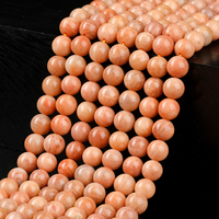 Perles d'Amazonite Rouge Rare en Vrac, Pierre Précieuse Rouge Naturelle Ronde et Lisse, Pierre Énergétique pour la Fabrication de Bracelets, Colliers et Bijoux DIY