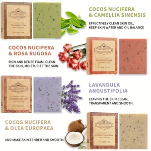 Jabón Artesanal Hidratante y Nutritivo con Ingredientes <span class=keywords><strong>100</strong></span>% Orgánicos y Naturales, Aceite Esencial Iluminador y <span class=keywords><strong>Glicerina</strong></span> para Baño - Product Image 2