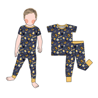 Piyama Anak Little Glow Kids, Grosir, Diskon Besar, Logo Custom, 2 Potong, Motif Lucu, Bahan Bambu, Ringan, dan Bernapas