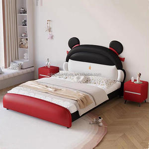 Nuevo diseño Nezha cama <span class=keywords><strong>para</strong></span> niños Popular madera maciza niños <span class=keywords><strong>niñas</strong></span> princesa cama individual lujo lindo <span class=keywords><strong>adolescentes</strong></span> <span class=keywords><strong>camas</strong></span> de cuero suave al por mayor - Product Image 3