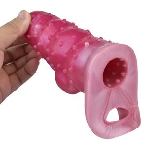 Funda de silicona hueca con diseño de dragón mágico de color caballo, funda para pene engrosada y agrandada, anillo para pene, juguetes sexuales - Product Image 5