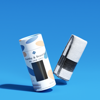 Boîte d'emballage cylindrique personnalisée biodégradable et écologique pour t-shirts, écharpes et vêtements avec fenêtre