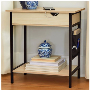 Mesa Auxiliar Moderna de MDF para el Hogar con Almacenamiento, Tapa Abatible y Enchufe de Carga para Sala de Estar, Modelo GOU-L25245 - Product Image 5