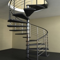 Escalier en colimaçon intérieur avec structure en acier, escaliers en colimaçon préfabriqués