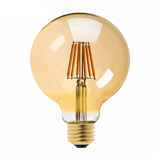 Led Edison Filament Bulb G125 Led 4W 6W 7W 8W 10.5W 12W 16W 50 Hz E27 Base Round Frosted Filament Lamp