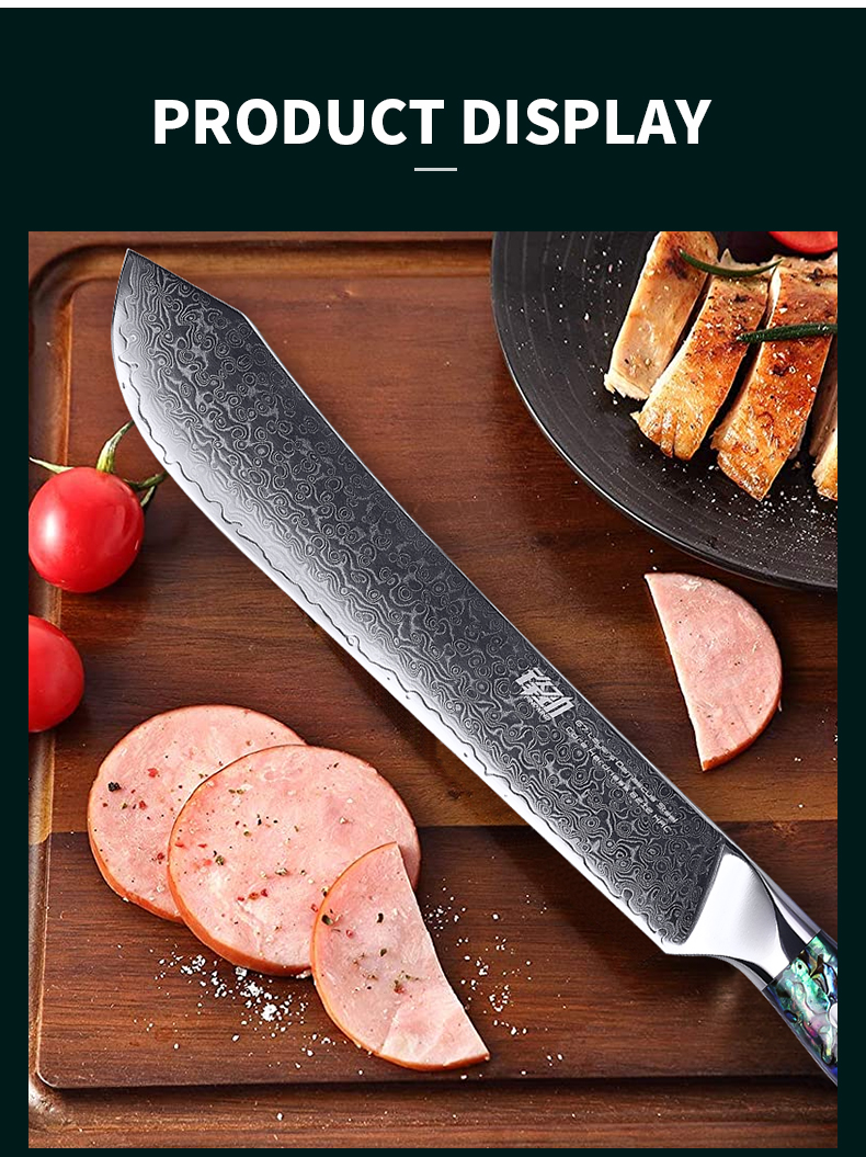 FINDKING Gorgeous Series 67 Layers Damascus Steel Cleaver Knife Abalone Resin Handle Professional Slicing Meat Butcher Knife