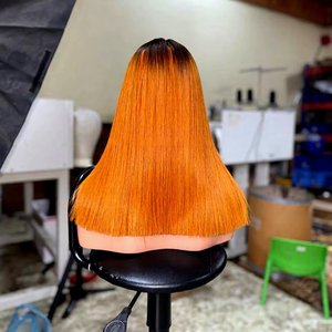SUPER SALE: Bone Straight Color Wig Human Hair Orange Colors Full Lengths 8- 28 Inches Available in Stock - Product Image 1