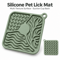Tapis de léchage personnalisé en silicone pour animaux de compagnie, avec ventouse, multi-textures, pour alimentation lente, OEM ODM Marque Privée