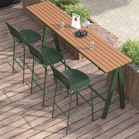 Ensemble table et chaises de bar minimaliste pour café en plein air, table haute pour espace de loisirs en patio, table longue et étroite pour balcon ou fenêtre