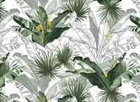 Art Mural Vente en gros de nouveaux produits Plante verte Feuille de bananier décoration murale Papier peint mural pour salon Canapé