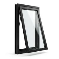 Ventana Abatible de Aluminio con Doble Acristalamiento Insonorizado, Reducción de Ruido, para Apartamentos Urbanos, Marco Negro