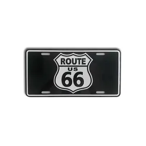 Letreros de aluminio de diseño personalizado al por mayor, placa de matrícula decorativa en relieve para coche <span class=keywords><strong>Route</strong></span> <span class=keywords><strong>66</strong></span> - Product Image 1