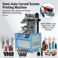 Machine d'impression sérigraphique semi-automatique à 3 axes pour emballages cosmétiques, flacons de parfum, canettes en aluminium - Nouvelle