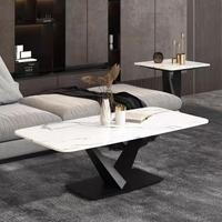 Table d'appoint carrée moderne en marbre, style luxe léger, durable, pour salon et petit appartement