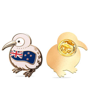 Épingles <span class=keywords><strong>de</strong></span> la Nouvelle-Zélande en gros, badges en émail personnalisés avec des oiseaux kiwis et des fougères argentées, échange culturel, distribution d'événements, cadeau touristique <span class=keywords><strong>de</strong></span> la Nouvelle-Zélande - Product Image 3