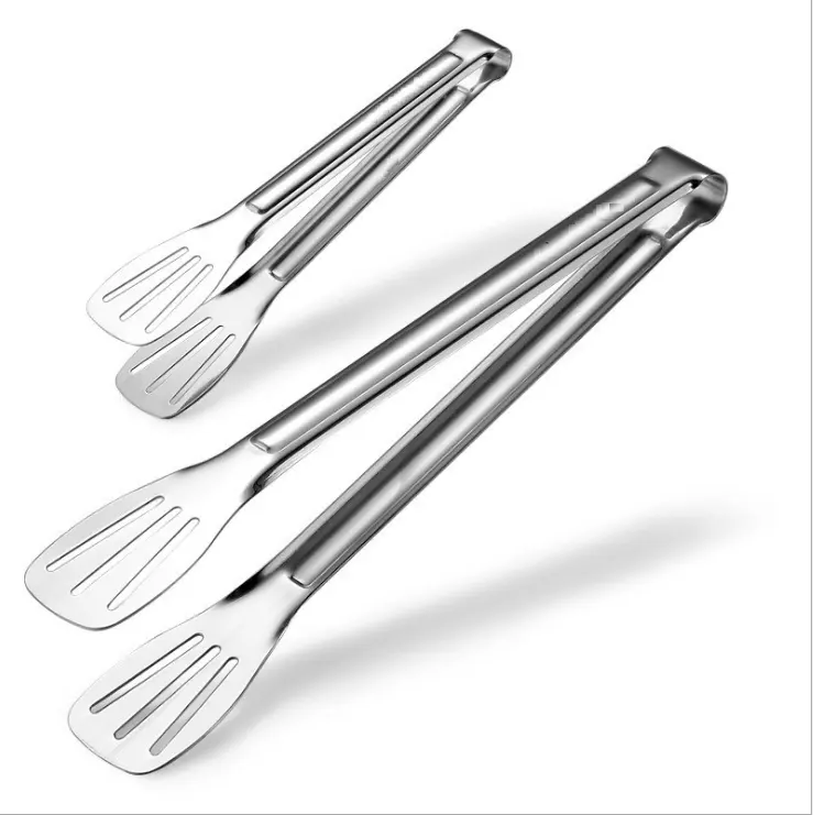 Pince de cuisine, de 8 pouces, multi-usages en acier inoxydable, pour aliments, tanga, gâteau, pain, pour Steak froncé, pinces pour Barbecue