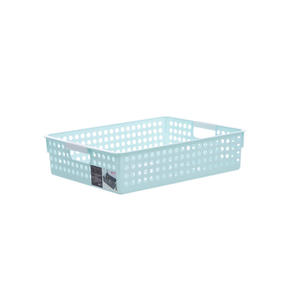 Panier de rangement en plastique rectangulaire avec poignée pour organiser les petits objets à la maison, au bureau, en cuisine ou dans la salle de bain - Product Image 5