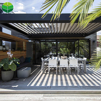 Anpassbarer Luxus umwelt freundlicher Aluminium-Pergola im Freien Verstellbarer wasserdichter Dach motor mit Lamellen pulver beschichtung