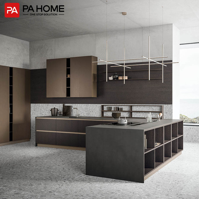 PA High End Modern Designs Smart Kitchen Furniture Luxury Kitchen Cabinets Complete Sets for Villa