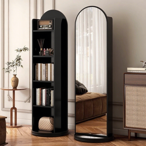 Gương thay đồ xoay, gương sàn toàn thân, móc treo quần áo gia đình, kệ sách Tạp Chí, lưu trữ xoay và gương thử - Product Image 2