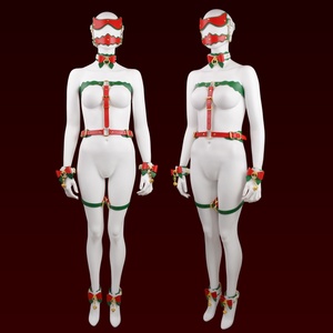 Conjunto de Bondage Erótico de Cuero con Temática Navideña para Juegos de Rol BDSM, Adecuado para Juegos Coquinos Disponible para envío directo - Product Image 1