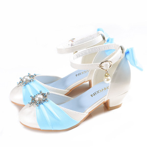 Scarpe da principessa blu e rosa con perle, molto vendute, per ragazze, sandali per feste e spettacoli. - Product Image 3