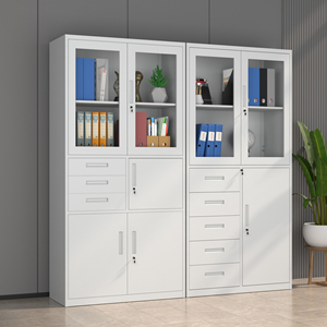 Tủ hồ sơ di động hiện đại - Nội thất văn phòng bằng thép lắp ráp, 2 cửa kính/kim loại có khóa, có chìa khóa - Product Image 1