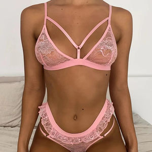 Vendita calda Sexy donna trasparente erotico 2 pezzi biancheria intima di pizzo Set Lingerie Sexy - Product Image 1