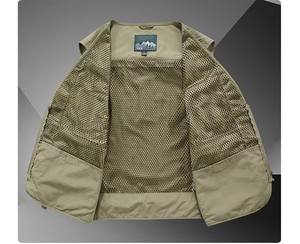 سترة مخصصة قصيرة ورفيعة سريعة الجفاف مضادة للاحتكاك متعددة الجيوب برقبة على شكل V للمصورين والمخرجين، مناسبة للصيف والأنشطة الخارجية وتسلق الجبال - Product Image 2